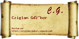Cziglan Gábor névjegykártya