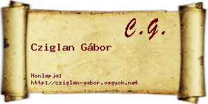 Cziglan Gábor névjegykártya